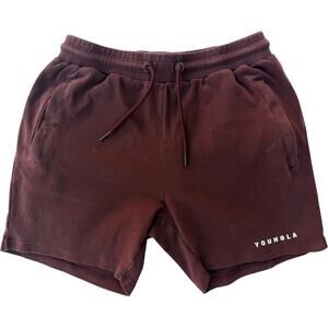 YoungLA Shorts Mens Medium Burgundy Athletic Gym Lounge Sweat Shorts